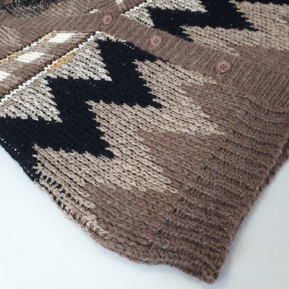 Vango Paris Vintage Tan Grandpa Knit Cardigan - Picture 4 of 12